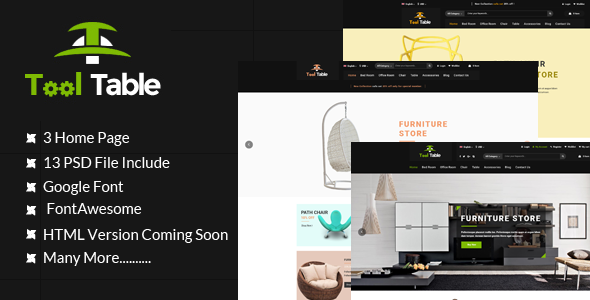 Tool Table Commerce PSD Template listing image