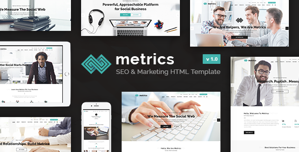Preview image for Metrics Business - SEO, Digital Marketing, Social Media HTML Template