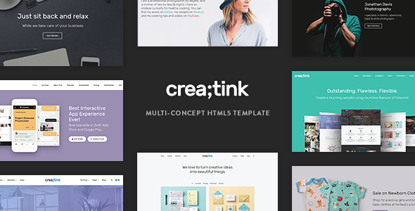 Product preview supplied for Crea;tink Multi-Concept HTML5 Template