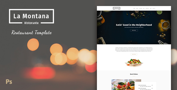 Product preview supplied for LaMontana - Restaurant PSD Template