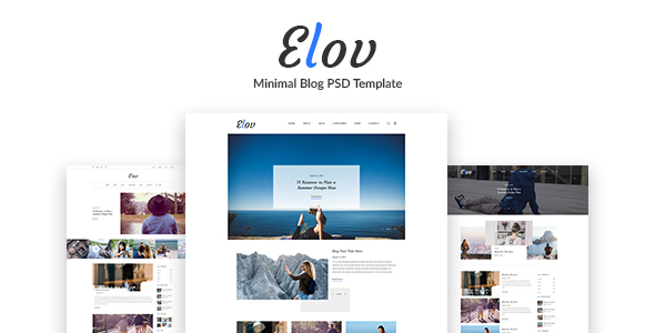 Elov - Minimal Blog PSD Template