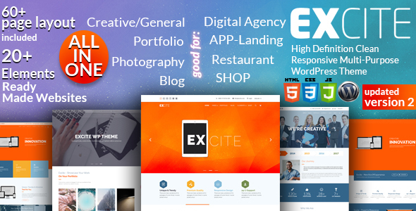 Excite - Clean Responsive Multi-Purpose WordPress Theme listing image