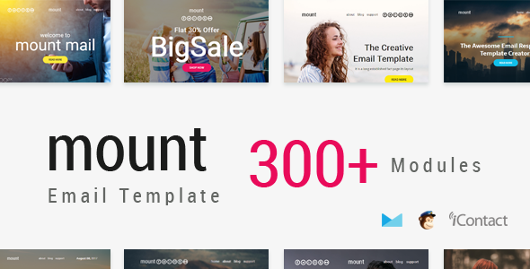Product preview supplied for Mount Mail 300+ Modules - Responsive E-mail Template + Online Access