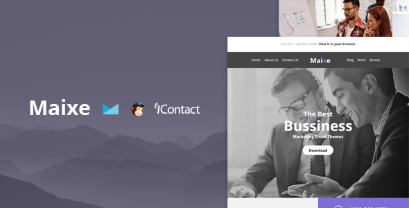 Preview image for Maixe Mail- Responsive E-mail Template + Online Access