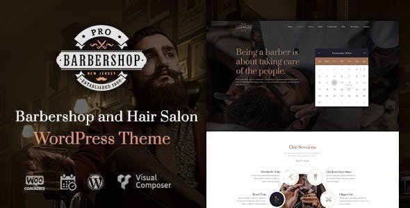 Product preview supplied for Barbershop | WordPress Theme