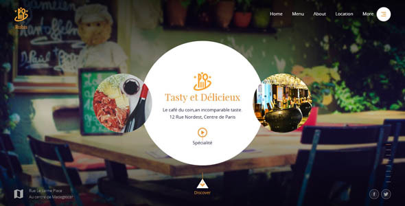Rubis - Beautiful responsive website template for Restaurant and Food business product preview