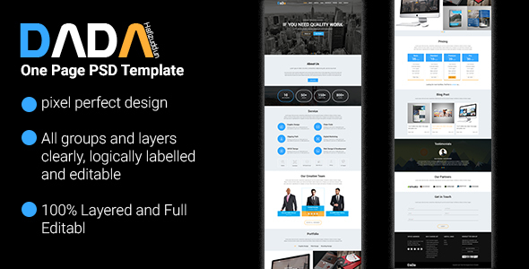 DaDa - Onepage Corporate Template