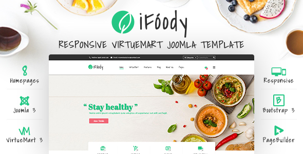 Vina iFoody - Responsive VirtueMart Joomla Template product preview