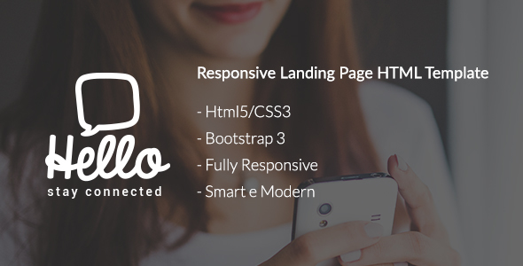 Hello - Bootstrap Landing Page HTML Template product preview