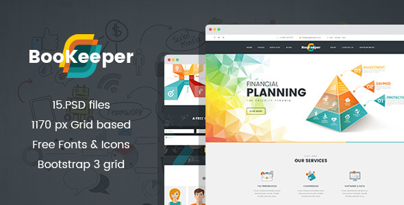 Preview image for BooKeeper - Finances & Accounting PSD Template