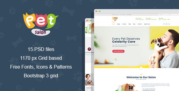 Salon - Pet Grooming PSD Template