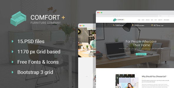 Comfort+ - Furniture & Interior Design PSD Template