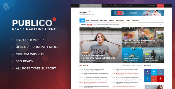 Publico - Modern Magazine PSD Theme