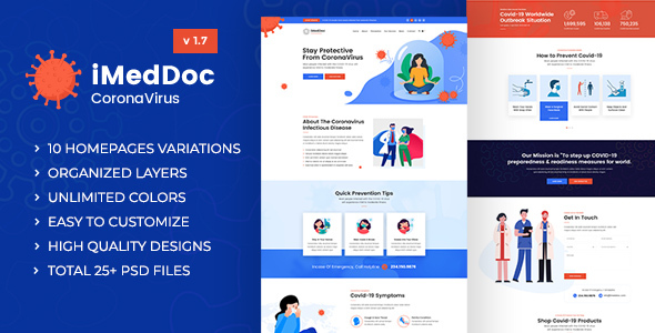 iMedDoc: Medical Center and Coronavirus Prevention PSD Template