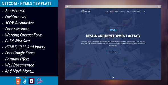 Product preview supplied for NetCom - Creative Agency, Corporate Business, Multipurpose HTML5 Template