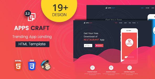 Apps Craft - App Landing Page listing image