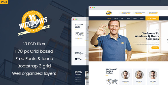 Windows&Doors - Manufacturing PSD Template