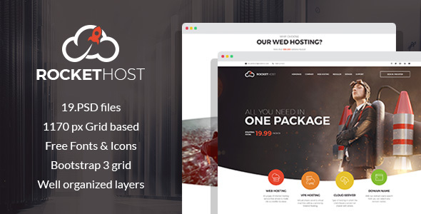 RocketHost - Web Hosting PSD Template