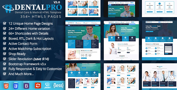 Dentalpro - Dental Dentist HTML Template product preview