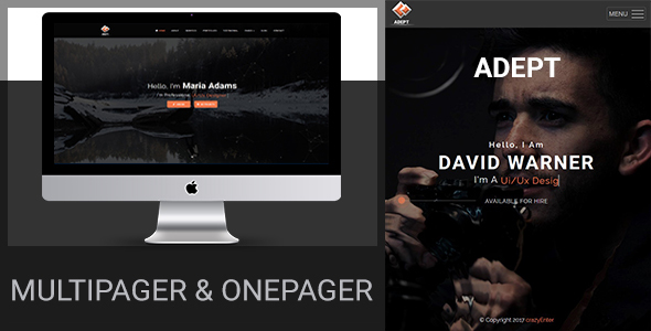 Adept - Creative Personal Portfolio / Resume And Blog Template listing image