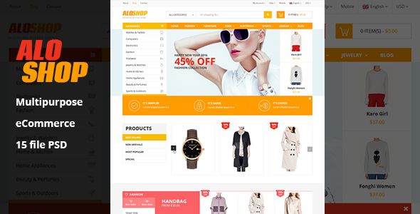 Aloshop | eCommerce PSD Template
