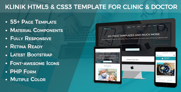 Klinik - HTML5 & CSS3 Responsive Template for Clinic, Doctor & Hospital product preview