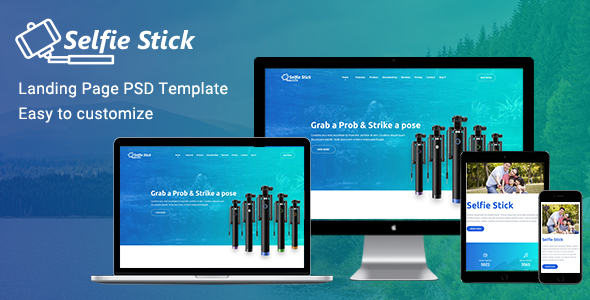 Selfie Stick Photography PSD Template listing image