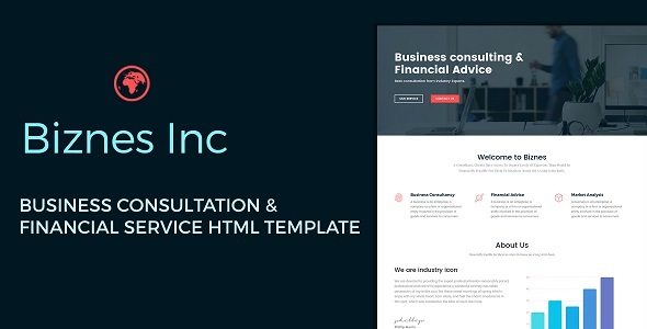 Preview image for Biznes Inc - Business Consulting and Financial Services HTML Template