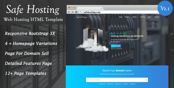 Preview image for Safe Hosting HTML Template