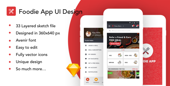 Foodie - Food order App UI Kit