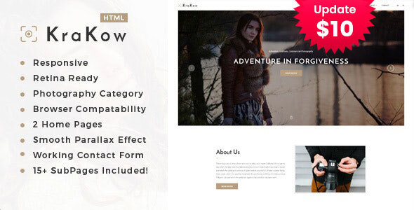 Preview image for Krakow - Photography HTML Template