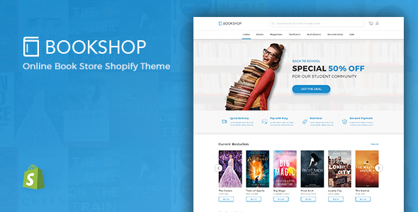 Preview image for Bookshop - Digital Download Product Shopify Theme