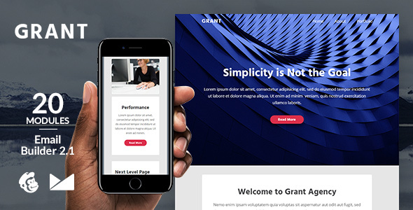 Product preview supplied for Grant Email Template + Online Emailbuilder 2.1