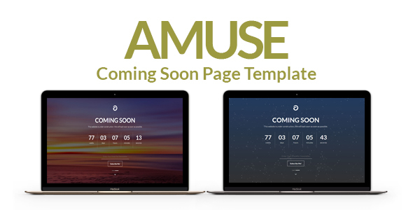 Amuse – A Multipurpose Coming Soon Page Template product preview