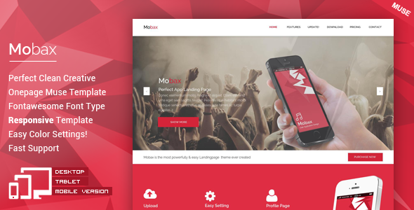 Mobax - App Landing Page Muse Templates