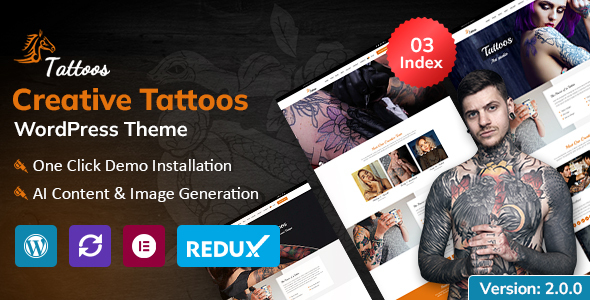 Preview image for Tattoos WordPress Theme