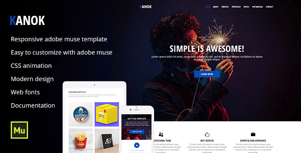 Kanok - Responsive Portfolio Template product preview
