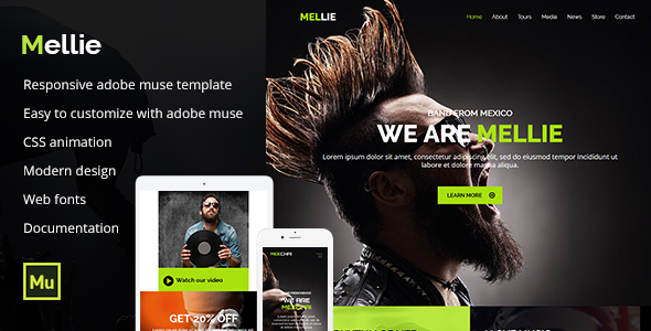 Mellie - Music Muse Template listing image