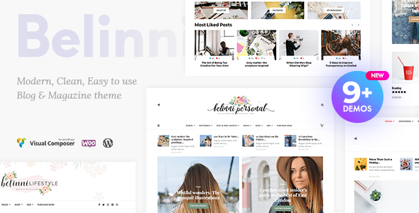 Belinni - Multi-Concept Blog / Magazine WordPress Theme listing image