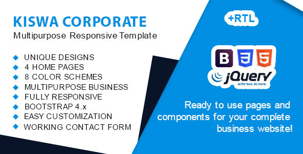 Kiswa - Multipurpose Business & Finance Responsive Template + rtl product preview