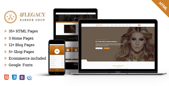 Preview image for Legacy - Barber Shop HTML5 Template