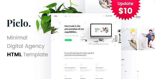 Piclo. - Minimal Digital Agency HTML Template listing image