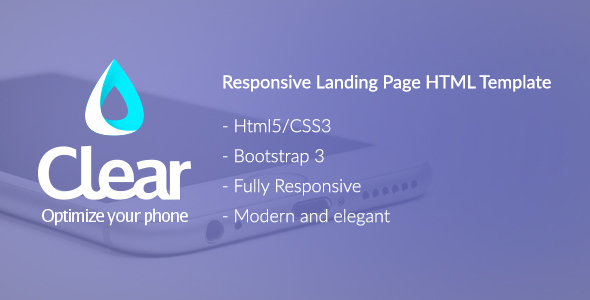 Clear - Bootstrap Landing Page HTML Template