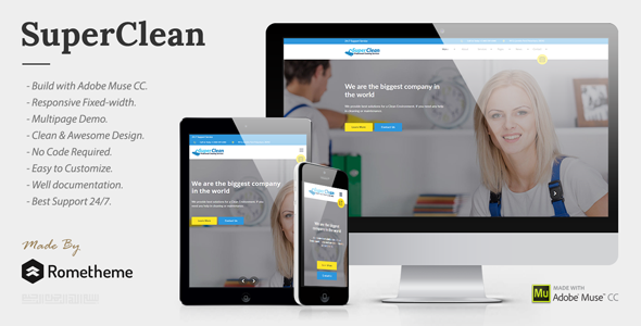 Super Clean - Cleaning Services Muse Template