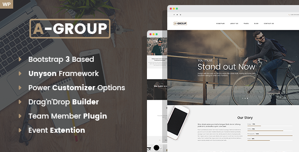 A-Group -  Business Company WordPress theme listing image