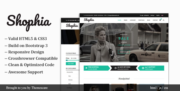 Shophia - Shop HTML5 Responsive Template listing image