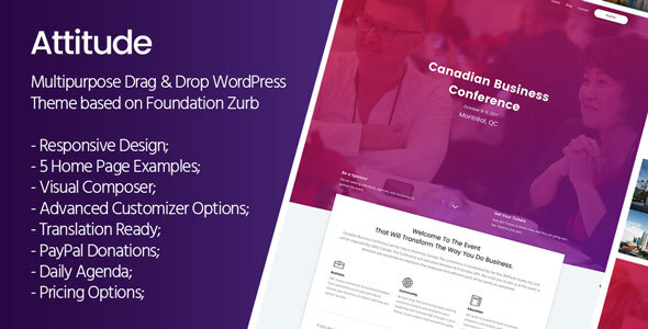 Product preview supplied for Attitude - Multi-Purpose WordPress Theme