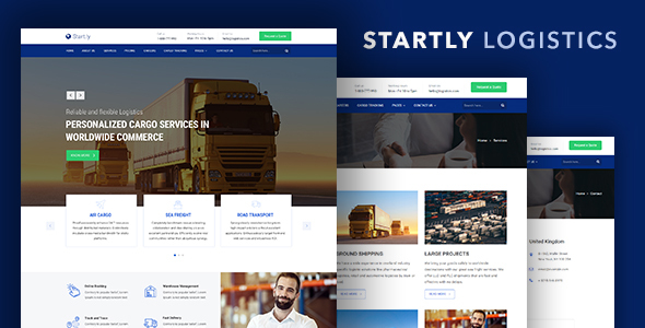 Start.ly — Logistics, Cargo & Transportation Website Template listing image