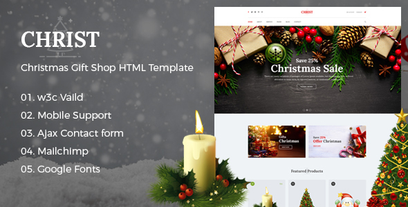 Christ - Christmas Gift Shop eCommerce HTML Template listing image