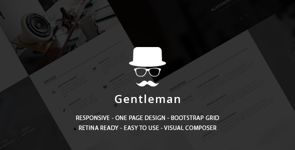 Preview image for Gentleman - CV & Resume vCard WordPress Theme